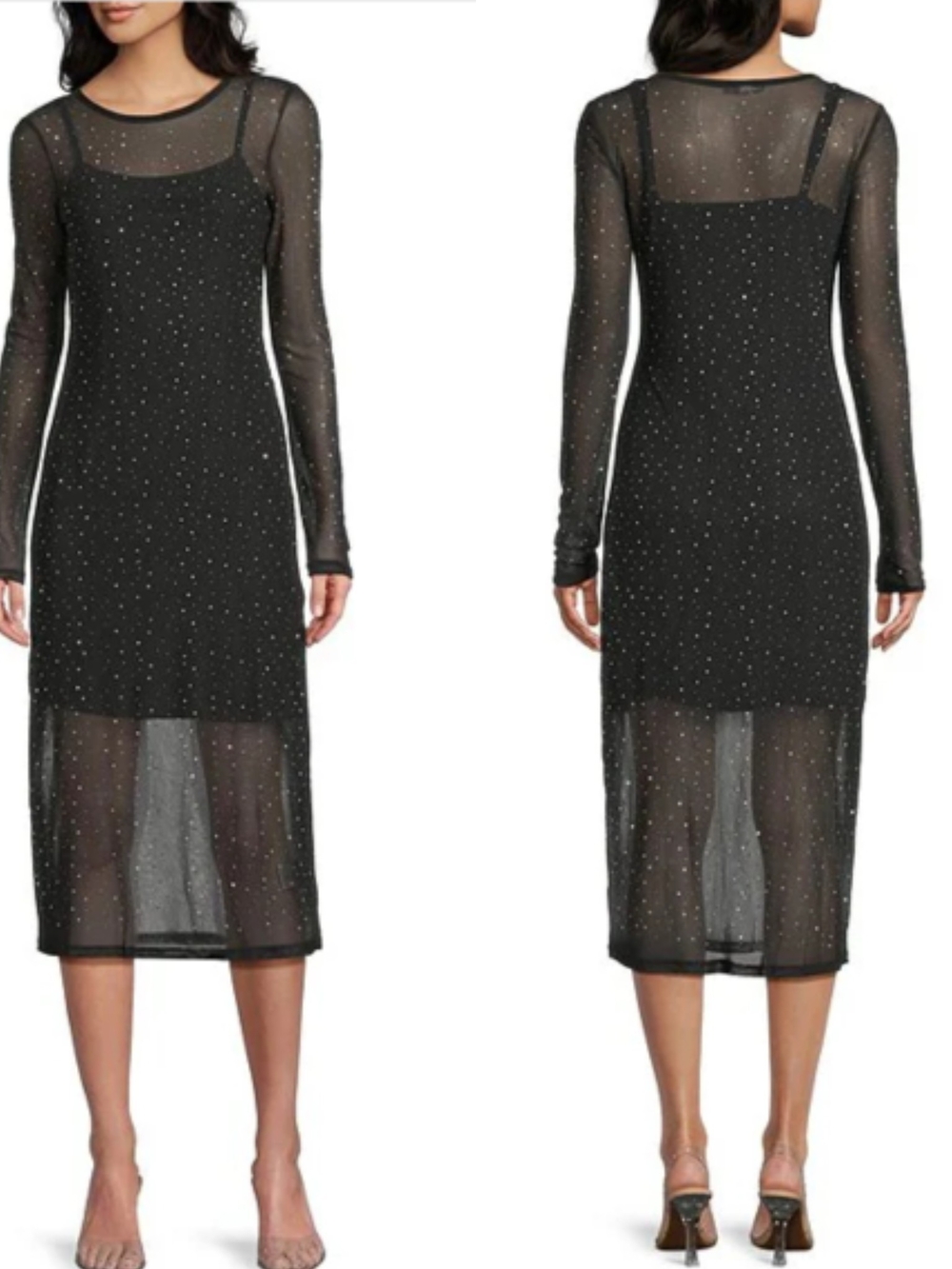 NWT GIANNI BINI Black Bedazzled Dress